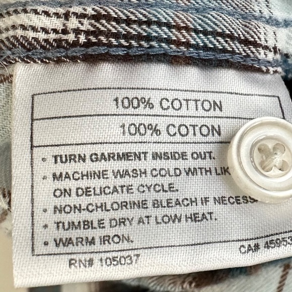 Ariat retrofit 100% cotton  western plaid snap button down long sleeve men's M - Picture 7 of 7